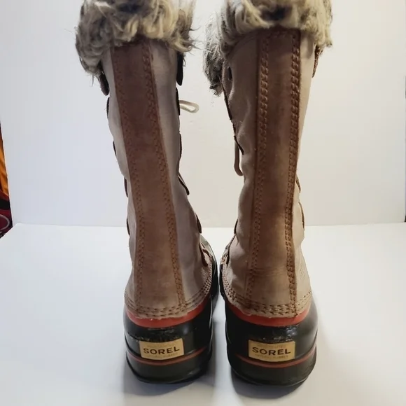 Sorel Joan of Arctic Waterproof Faux Fur Brown Lace Up Tall Boots size 8 - Picture 4 of 16